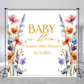 Aperturee - Floral Baby In Bloom Custom Gender Reveal Backdrop